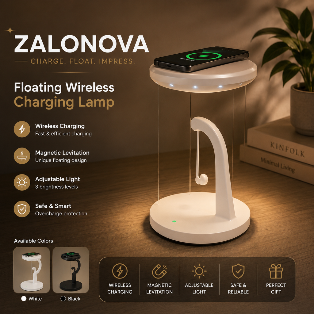 Floating Wireless Charging LED Desk Lamp