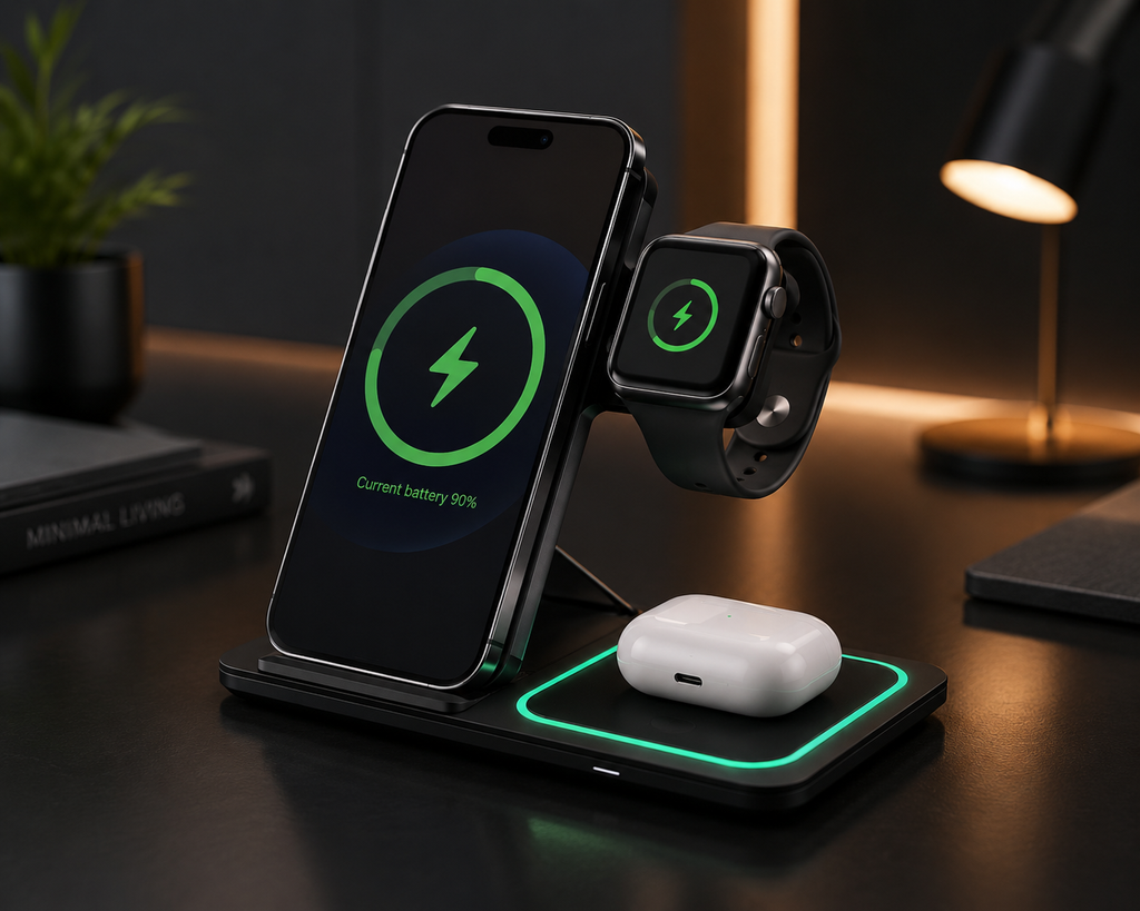 ZALONOVA™ FoldCharge Pro | 3-in-1 Foldable Wireless Charging Station