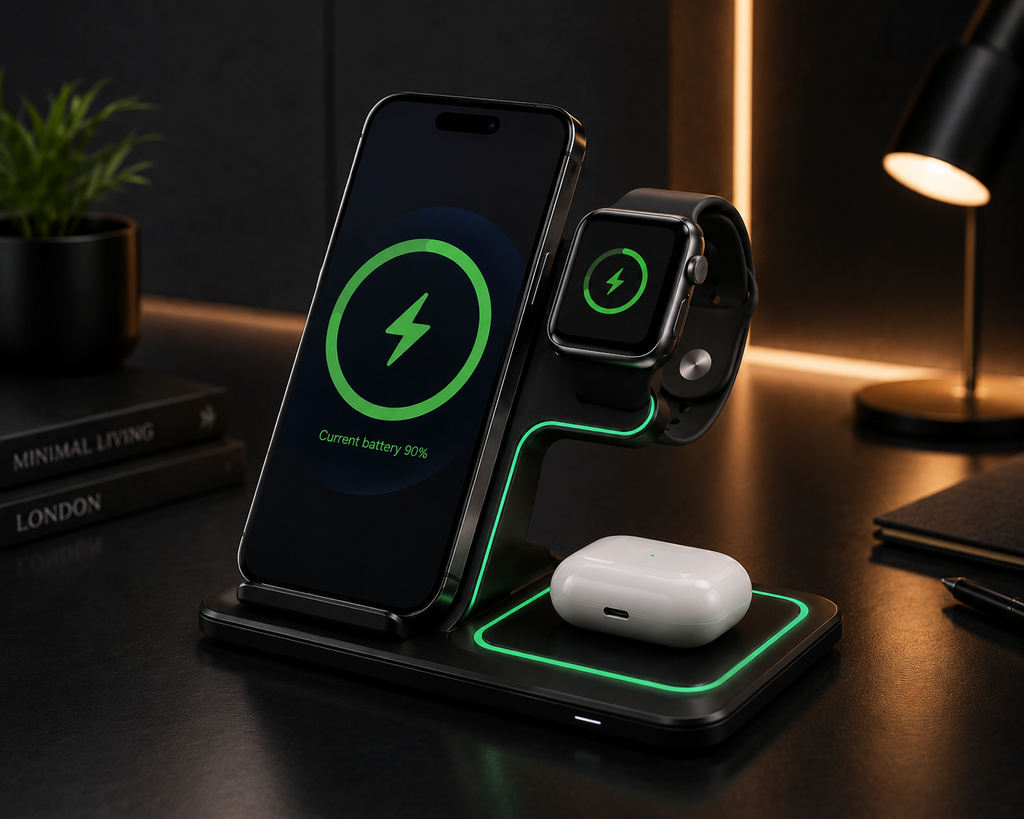 ZALONOVA™ FoldCharge Pro | 3-in-1 Foldable Wireless Charging Station
