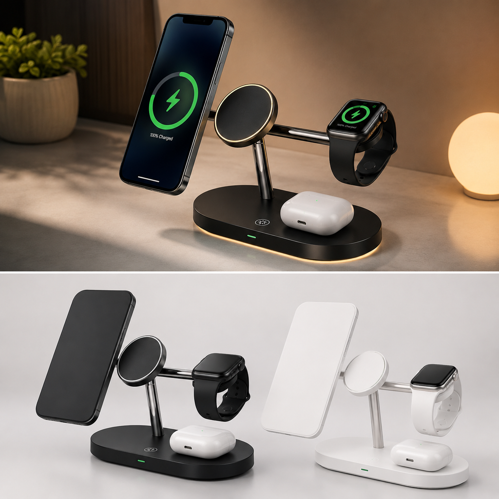 ZALONOVA ChargeHub Pro™ | 5-in-1 Magnetic Wireless Charging Station 15W