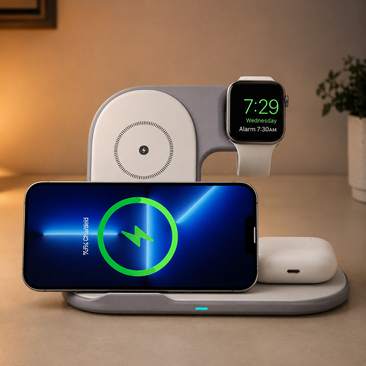 ZALONOVA FoldCharge Pro™ 3-in-1 Magnetic Wireless Charging Station 15W