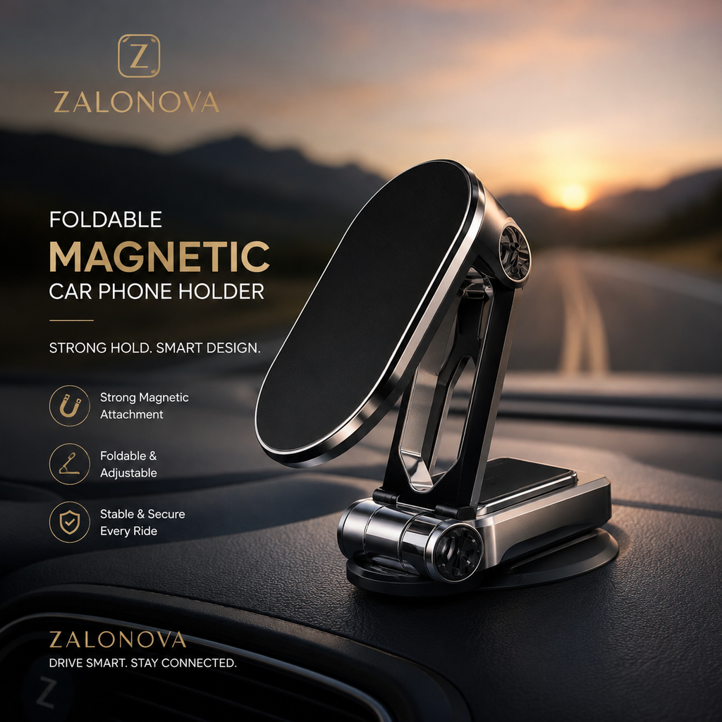 ZALONOVA Magnetic Car Mount | 1080° Foldable Dashboard Holder