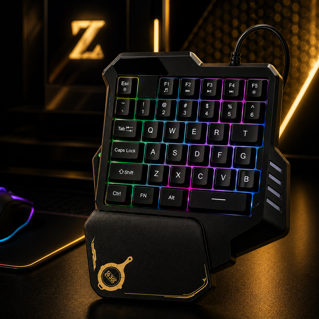 ZALONOVA™ One-Handed RGB Gaming Keypad with Wrist Rest