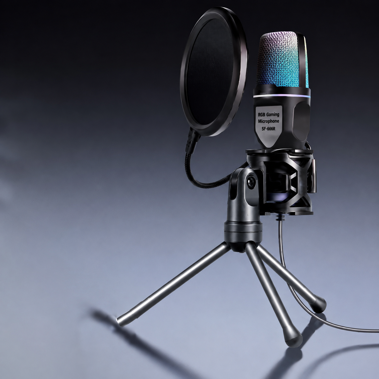 ZALONOVA RGB USB Gaming Microphone Kit with Tripod Stand & Pop Filter