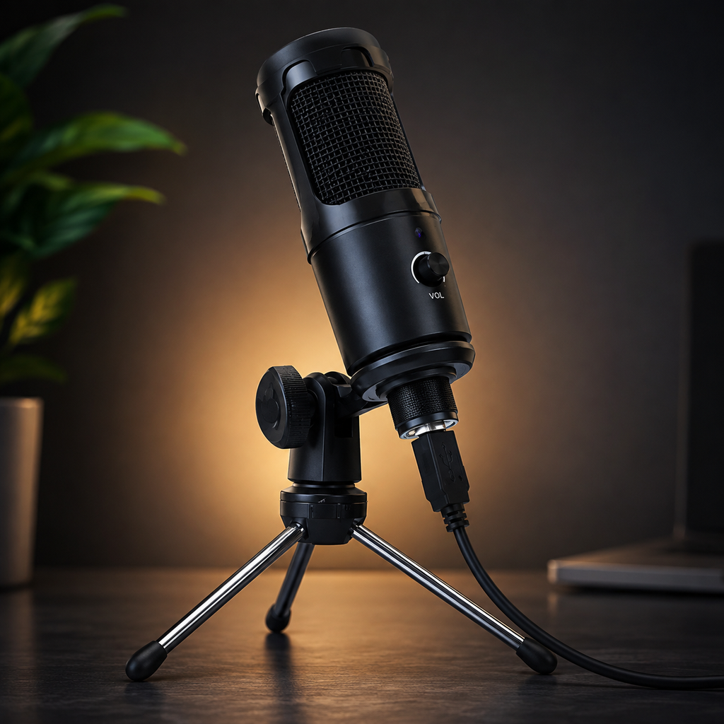 ZALONOVA USB Condenser Microphone with Tripod Stand | Studio Recording Mic for Gaming, Streaming & PC