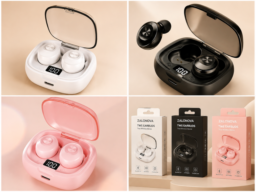 ZALONOVA™ Mini Wireless Earbuds – Bluetooth 5.0 with LED Display