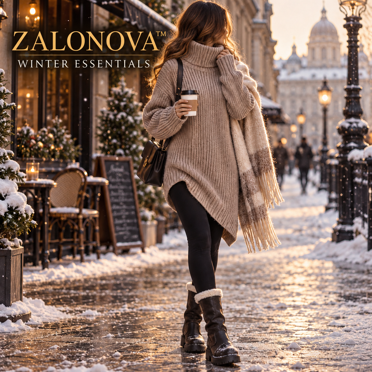 ZALONOVA™ Women’s Longline Turtleneck Sweater – Warm & Oversized