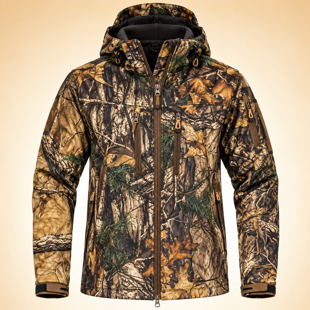 ZALONOVA™ Men’s Camouflage Softshell Hunting Jacket – Waterproof Fleece