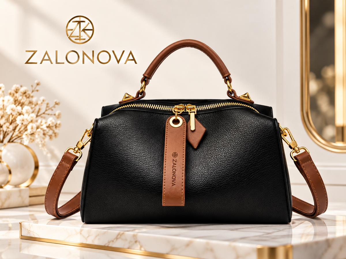 ZALONOVA™ Women’s PU Leather Crossbody Tote Bag-Black