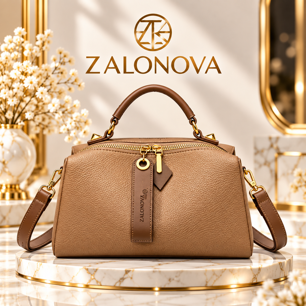 ZALONOVA™ Women’s PU Leather Crossbody Tote Bag – Khaki