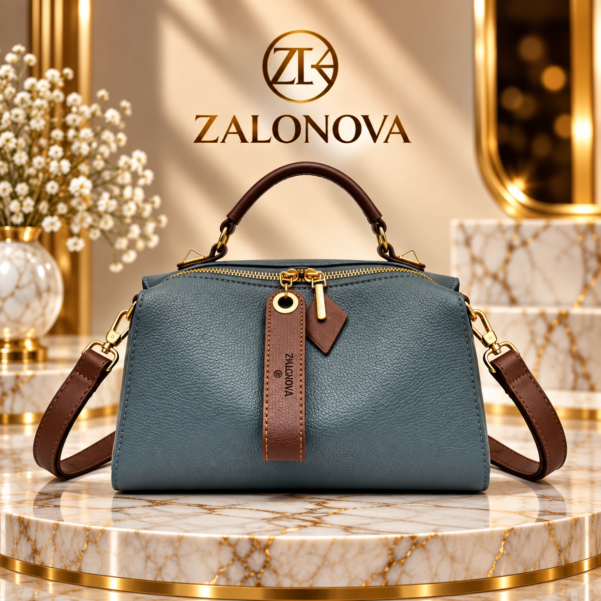ZALONOVA™ Women's PU Leather Crossbody Tote Bag – Green