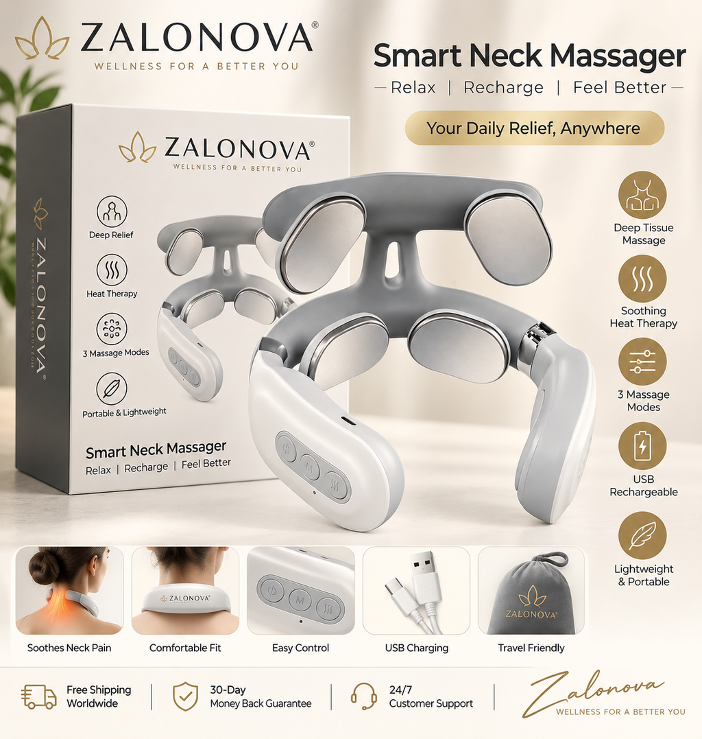 ZALONOVA™ Smart Neck Massager – Heating & Rechargeable
