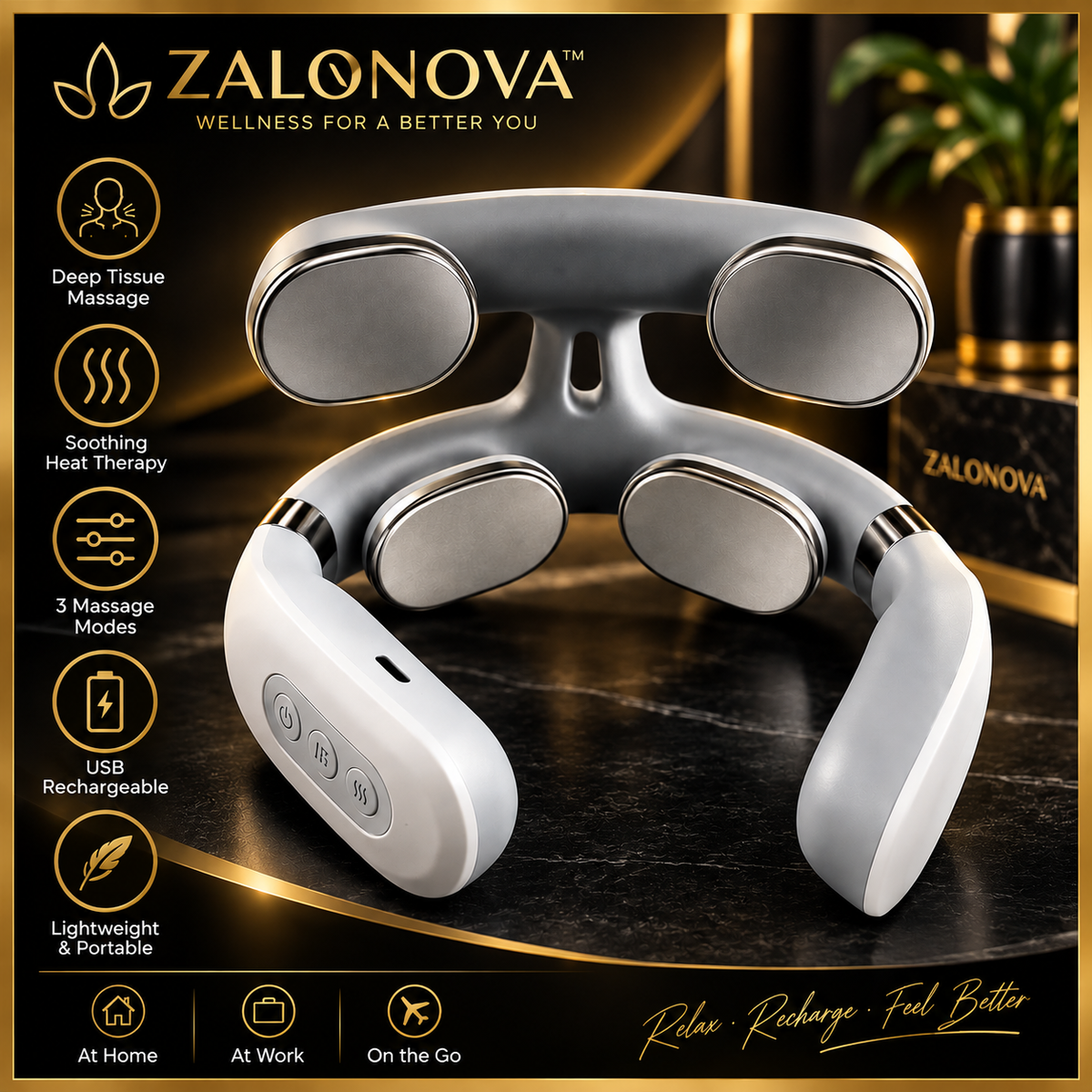 ZALONOVA™ Smart Neck Massager – Heating & Rechargeable