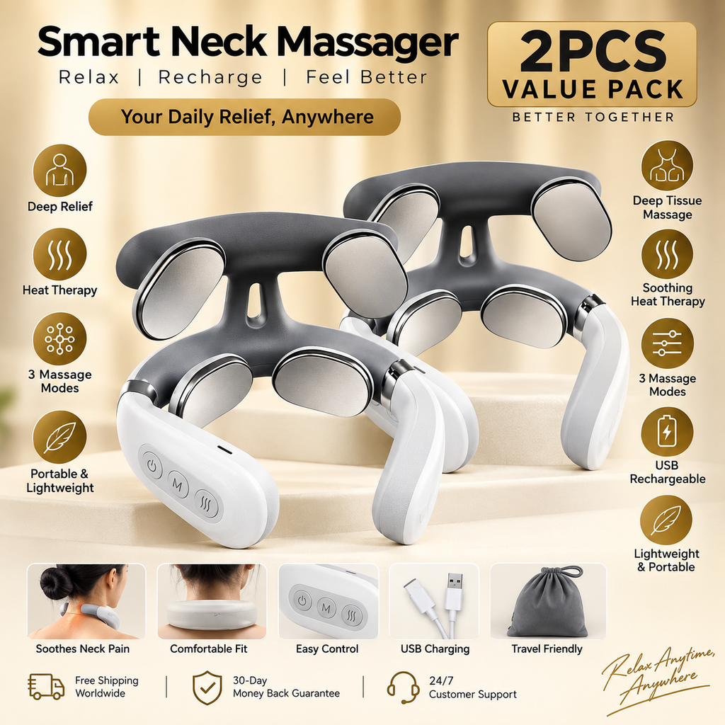 “ZALONOVA™ Smart Neck Massager – 2PCS Value Pack”