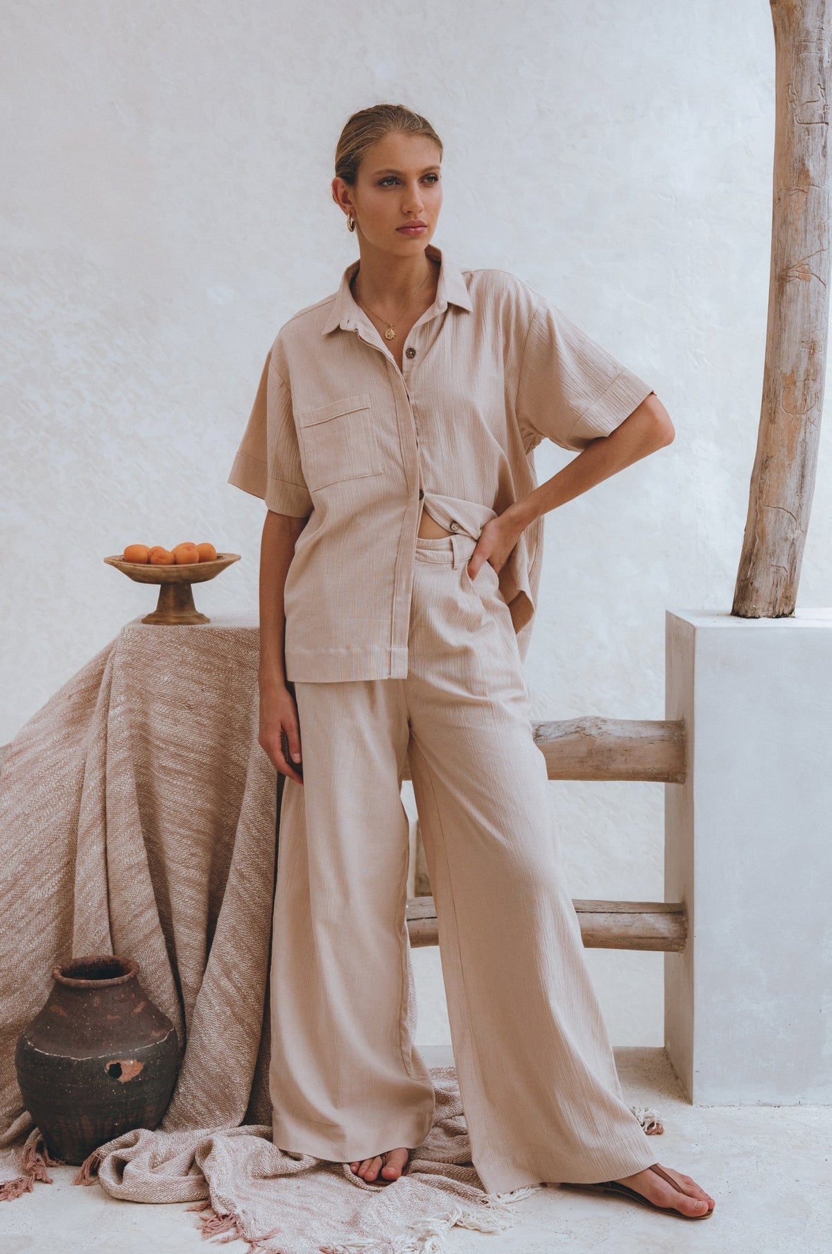 ZALONOVA™ Raya 100% Linen Wide-Leg Pants – Premium High-Waist