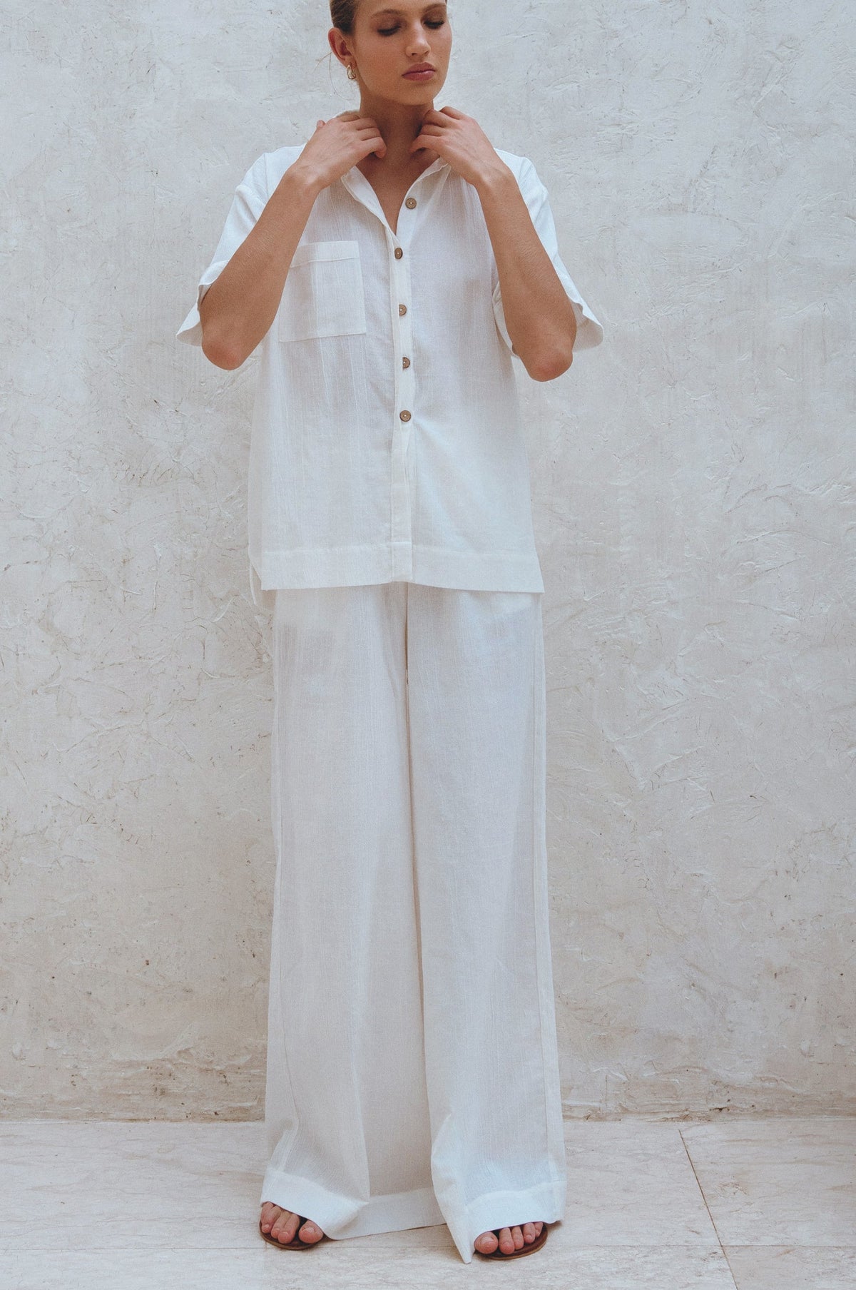 ZALONOVA™ Raya 100% Linen Wide-Leg Pants – Premium High-Waist