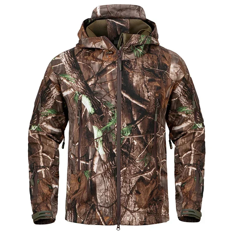 ZALONOVA™ Men’s Camouflage Softshell Hunting Jacket – Waterproof Fleece