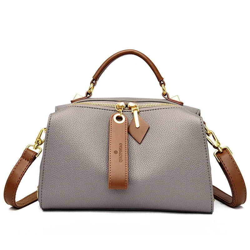 ZALONOVA™ Women’s PU Leather Crossbody Tote Bag – Gray