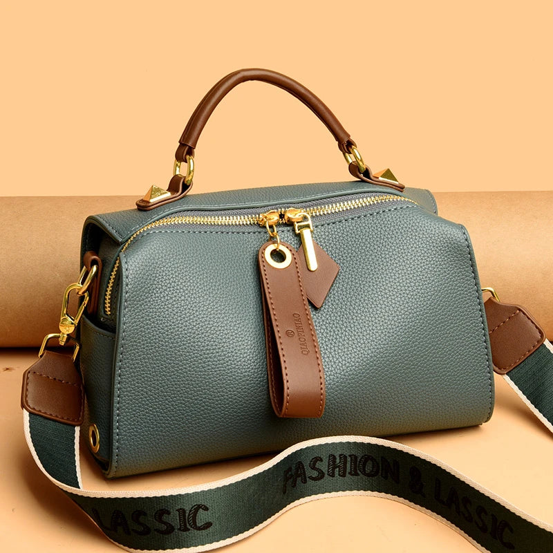 ZALONOVA™ Women's PU Leather Crossbody Tote Bag – Green