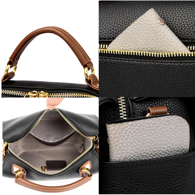 ZALONOVA™ Women’s PU Leather Crossbody Tote Bag – Gray