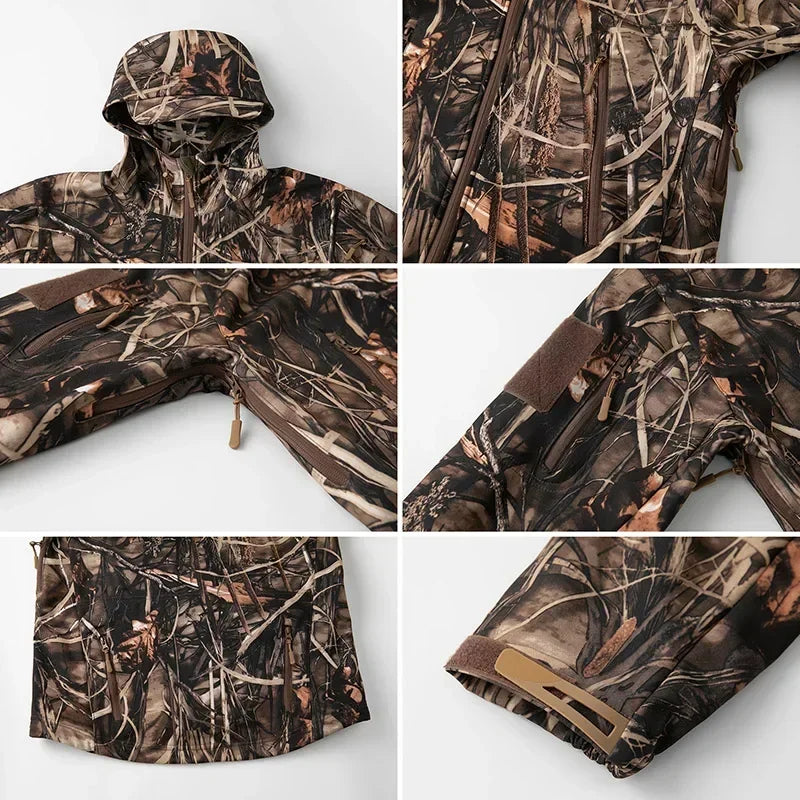ZALONOVA™ Men’s Camouflage Softshell Hunting Jacket – Waterproof Fleece